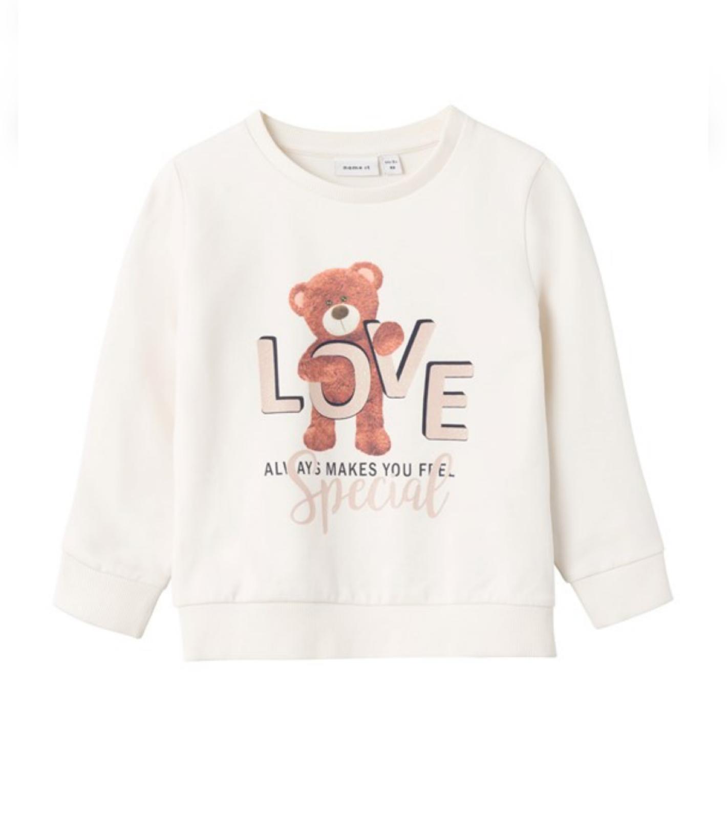 NAME IT Felpa Bimba In Cotone Biologico | Morbida Con Collo Tondo E Maniche Lunghe